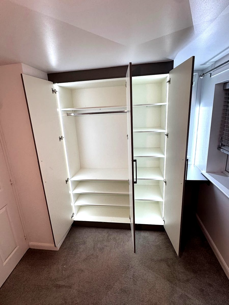 Bespoke wardrobe project #2 — a hand-finished piece by our studio
